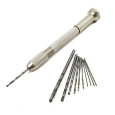 Hand Drill holder - manual chuck with 10 drill bits