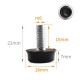 Adjustable foot for furniture - M6 18x15mm - black - furniture leg with pad