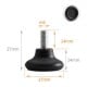 Adjustable foot for furniture - M6 27x14mm - black - furniture leg with washer