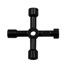 Key for technical cabinets - black - electrical - control - cross