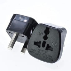 Universal Adapter Black- UK/UK-EU -U.S.A, Adapter - With Ground