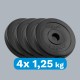 Set of bituminous weights 4x1.25kg, hole 31mm, classic plate, REBEL ACTIVE