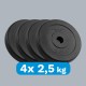 Set of bitumen weights 4x2.5kg, hole 31mm, classic plate, REBEL ACTIVE