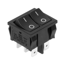 Double rectangular switch connector 0-1 6A black