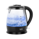 TEESA electric kettle, glass, 1650 W, black, 1 L