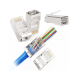 Phone plug, RJ45 8P 8C(wire) pass-through CAT.5E shielded