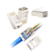 Phone plug, RJ45 8P 8C(wire) pass-through CAT.6E shielded