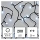 LED garland SMALL BALLS, 230Vac, 20m, 200 x LED, cool white, timer, EMOS