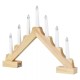 Christmas decoration "Candles", 2xAA, 29cm, 7 x LED, warm white, wooden, with timer, EMOS