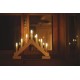 Christmas decoration "Candles", 2xAA, 29cm, 7 x LED, warm white, wooden, with timer, EMOS