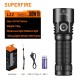 Flashlight L22, 5000lm, 60W, rechargeable USB C 1x 26650 5000mAh, 190g