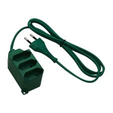 PS-362 extension cable 1.5m 3 sockets without grounding green (2x0.75mm)