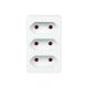 R-3 PR splitter 3 Flat sockets without grounding