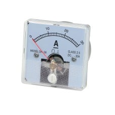 Analog ammeter 0-30A DC.