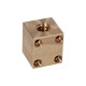 Right square trapezoidal bronze nut with holes QBF 16X4P