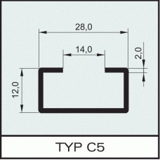 Chain guide C - 5 profile 2000mm