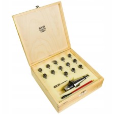 Set of collets ISO40-ER20, collet chuck 1pc, ER20, KPL13, 0.5-13mm, ER20C wrench 1pc, in a wooden box