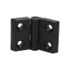 Black metal hinge for profiles 20 39x30mm