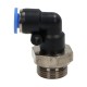 Pneumatic angle plug-in hose connector, Ø 6 mm, G 3/8 GZ, plastic