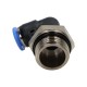 Kampinė pneumatinė kištukinė jungtis žarnai, fi 8 mm, G 1/2 M, plastikinė