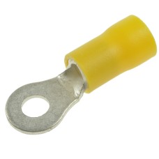 KOIM4Y M4 ring terminal, insulated, yellow, for cable, 4-6mm2, tin-plated, straight