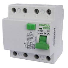 Residual current circuit breaker 40A, 300mA, 4 poles AC type