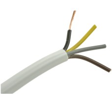 Power cable H05VV-F (OWYo) 4x1.50mm2 Cu strand, white round PVC 8.9mm 300/500V