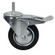 Swivel wheel fi 100mm rubber with a brake with a threaded stem, load capacity 70 kg N184100DB