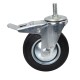 Swivel wheel fi 125mm rubber with a brake with a threaded stem, load capacity 100 kg N184125D