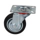 Swivel wheel fi 75mm rubber with mounting plate, load capacity 50 kg 4001 - 75x20