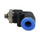 Pneumatic angle plug-in connector for hose, 6 mm, M5 external thread, plastic