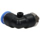 Pneumatic angle plug-in connector for hose, 6 mm, M5 external thread, plastic