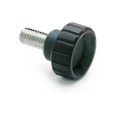 Knob with grooved grip BT.16 p-M4x16 - threaded shank made of galvanized steel