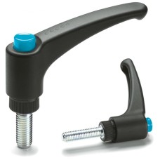 Adjustable handle ERX.44 p-M6x20-C5 - threaded pin made of galvanized steel blue