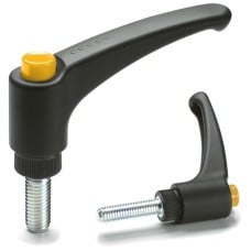 Adjustable handle ERX.63 p-M10x40-C4 - threaded pin made of galvanized steel yellow