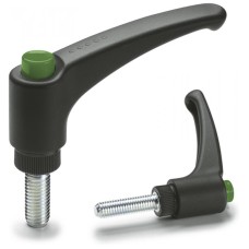 Adjustable handle ERX.63 p-M6x30-C17 - threaded pin made of galvanized steel green