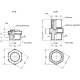 Vėdinimo kamštis GN 884-G3/4-A-MS - žalvaris, darbinė temperatūra iki 100C