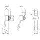 Lock with key ELCK.67-1-D - operated with a technopolymer lever