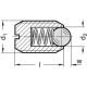 Plastic ball latch GN 615.2-M10-NI - with ball and slot for flat-head screwdriver