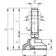 Swivel foot LS.A-32-8.5-M12x68 - technopolymer base, threaded pin, steel, galvanized