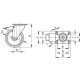 150mm polyurethane swivel wheel with brake and mounting plate, load capacity 300 kg RE.FF-150-SBF-N