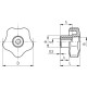 VCT.40 FP-M6 knob - brass boss, threaded hole, without cap