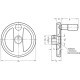 Handwheels fi125 GN 924.40-125-K12-R - for sliding mechanisms fi40