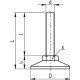 Non-swinging foot LX.50-SW19-M10x96 - galvanized steel