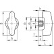 Wing nut with limited tightening torque CTD.48 B-M5-3-C2 - orange threaded hole