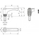 Adjustable handle ERW.63-p-M8x30-C4 - threaded pin made of galvanized steel yellow