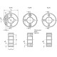 Split retaining ring made of stainless steel GN 7062.2-42-B18-NI-B - with holes in the supporting surface