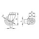 Swivel wheel fi 60mm polyurethane with mounting hole, load capacity 70 kg RE.C6-060-FBL