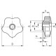 Knob with lugs, low version VC.253/40 A-M12 - duroplast