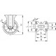 Fixed wheel fi 125mm polyurethane with mounting plate, load capacity 350 kg RE.F2-125-PSL-H